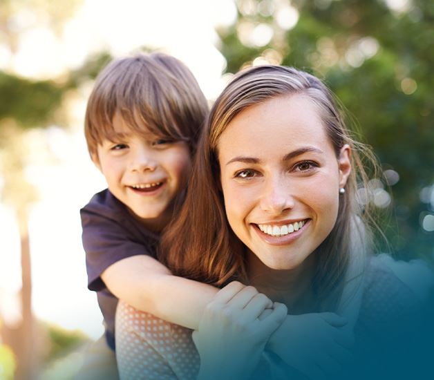 Mother holding child
